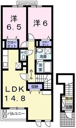 姫路駅 バス18分  神姫バス　城山下車：停歩7分 2階の物件間取画像